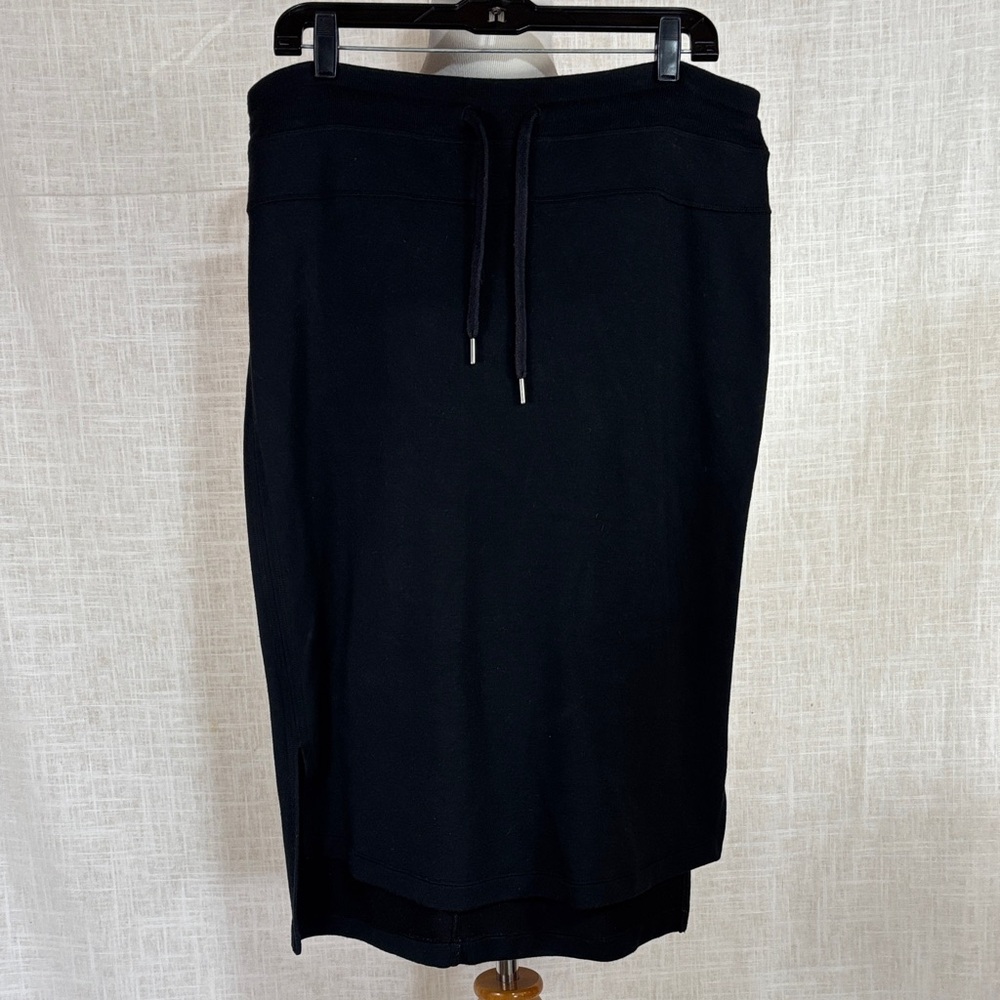 Athleta modal/poly/spandex midi knit skirt with drawstring - comfy and polished!